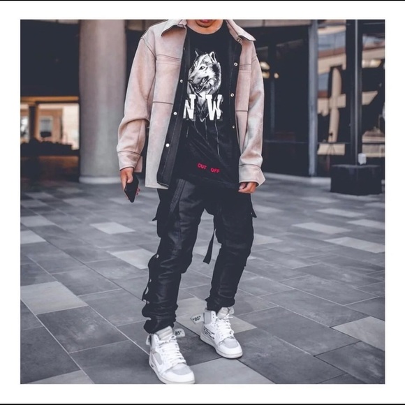 mnml snap zipper cargo pants